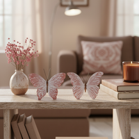 Pink Whitewashed Butterfly