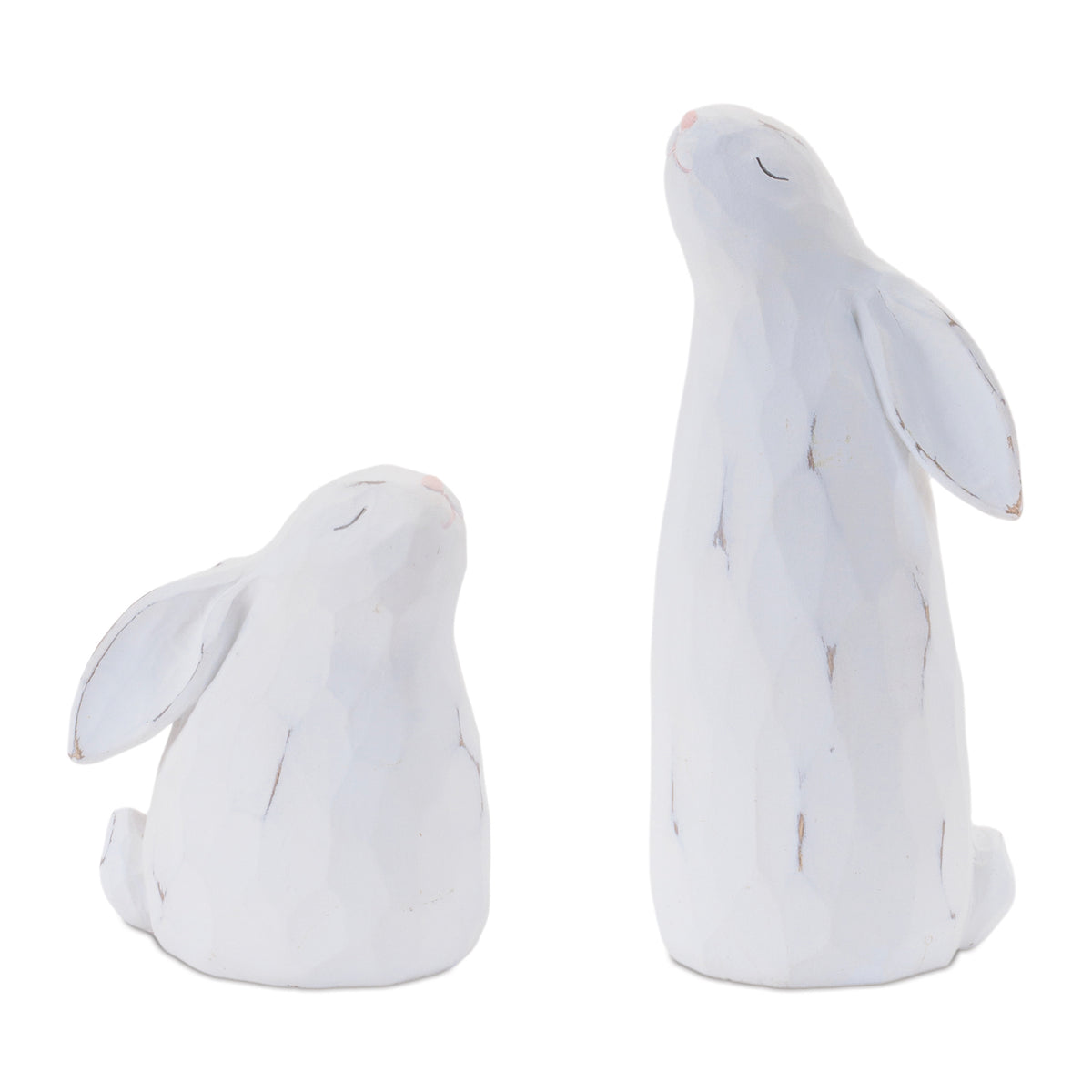 Carved Look Distressed Resin Bunny