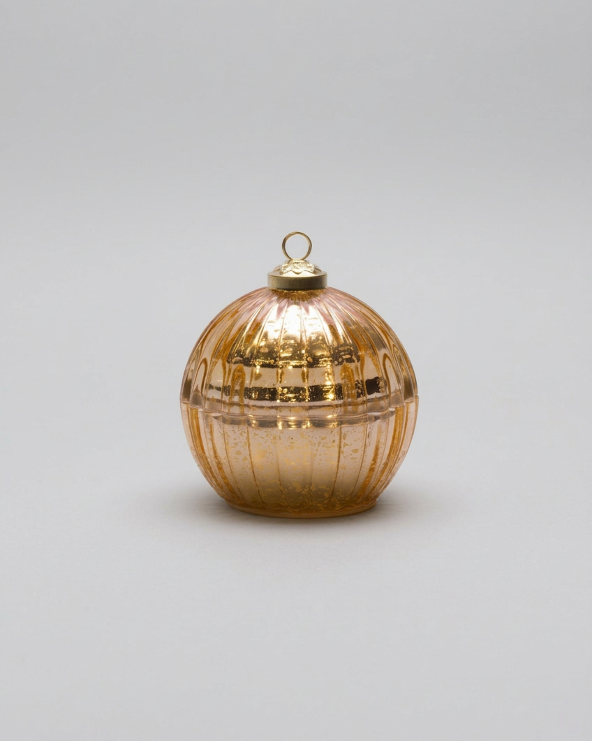 Glass LED Ornament Candle Gold
