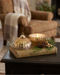 Glass LED Ornament Candle Gold