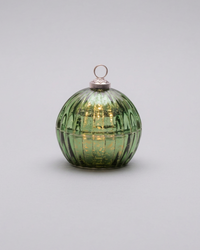Glass LED Ornament Candle Green