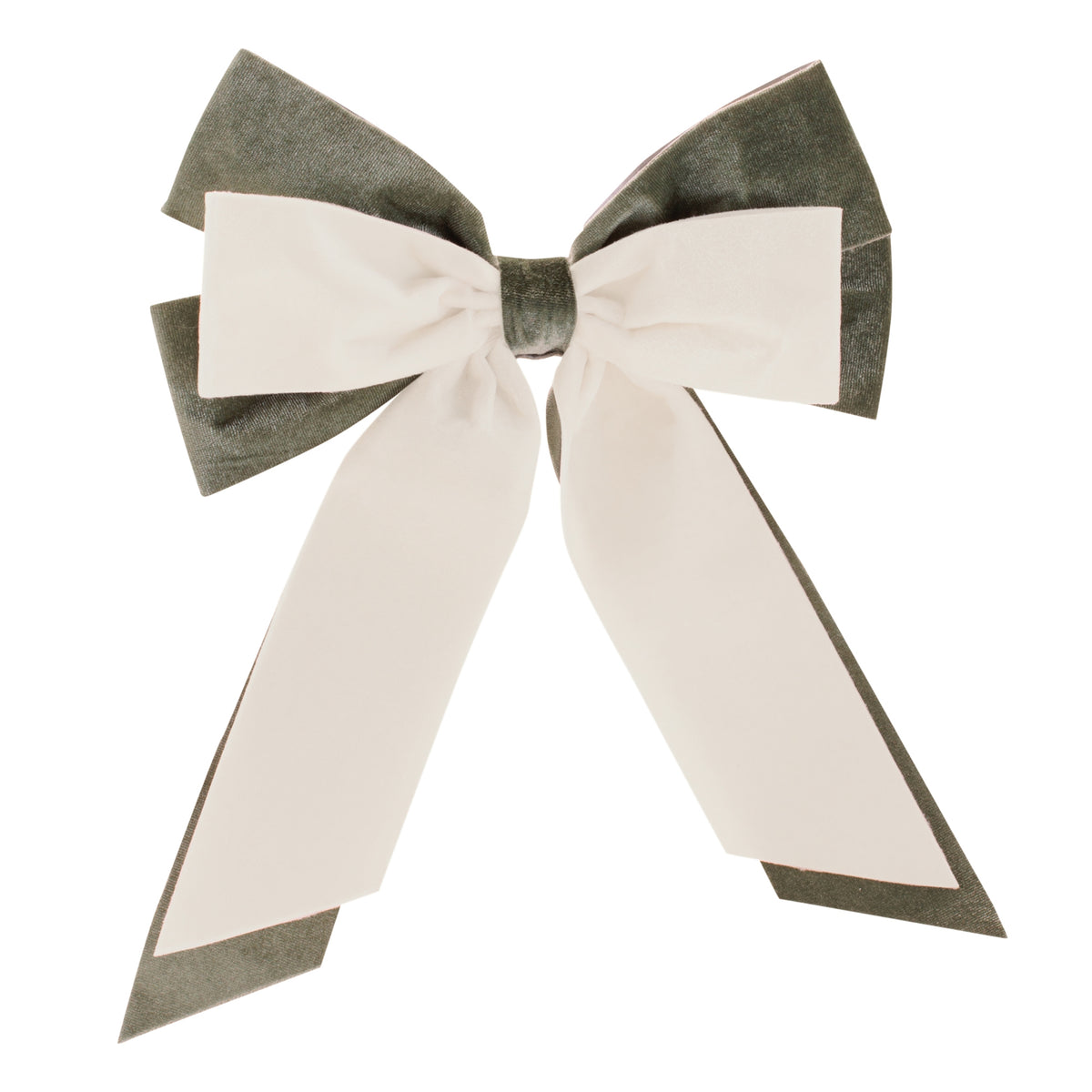 Sage and Cream Bow Ornament 10.5"