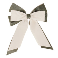 Sage and Cream Bow Ornament 10.5"