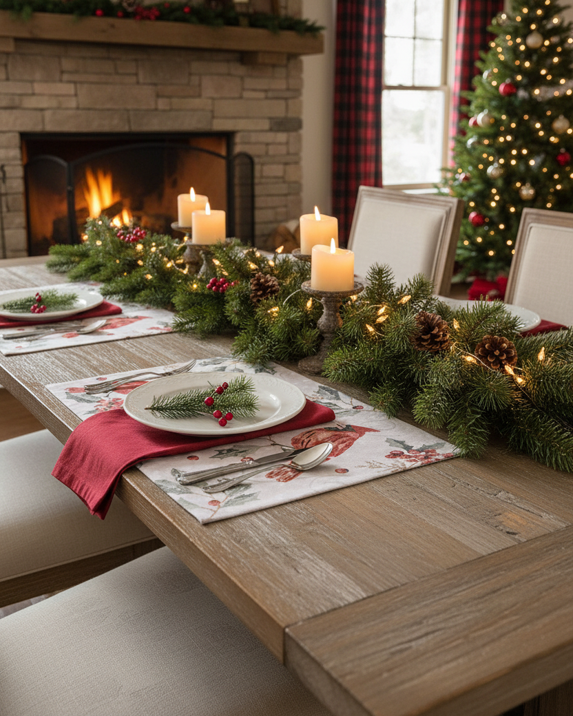 Merry Red Birds Textile Collection
