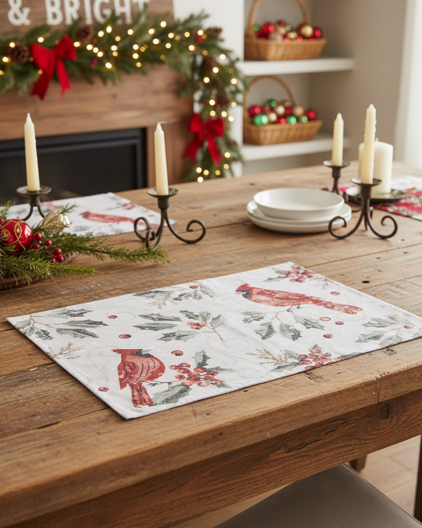 Merry Red Birds Textile Collection