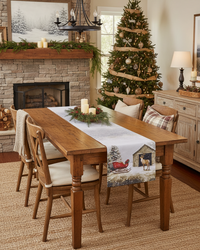 Santa and Reindeer Table Runner 54"