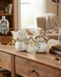 Sage Plaid Scarf Snowman