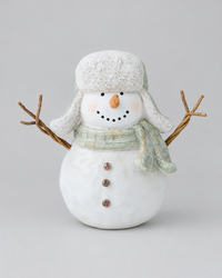Sage Plaid Scarf Snowman