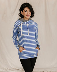 Line It Up Blue Doublehood Sweatshirt