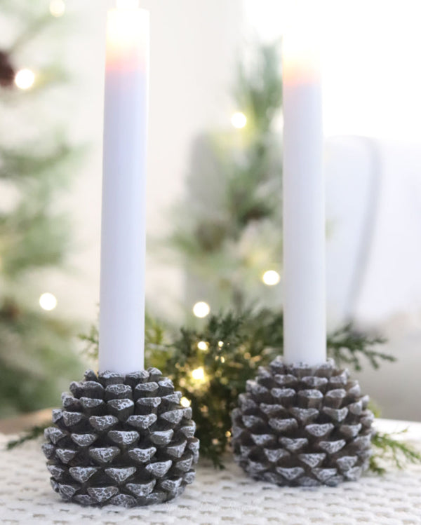 Pinecone Taper Candle Holder Small