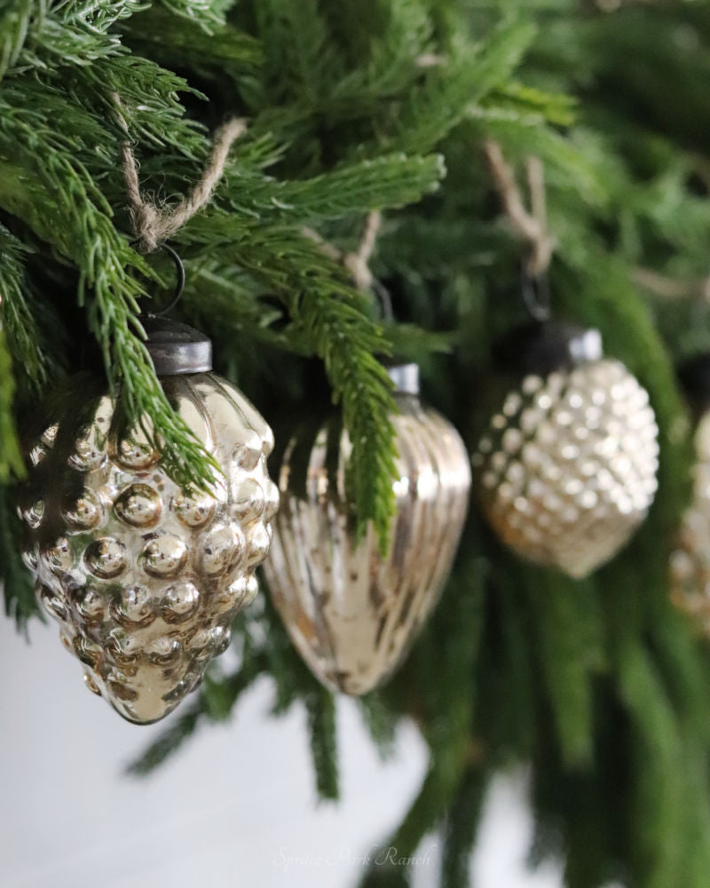Mercury Glass Acorn Garland Gold