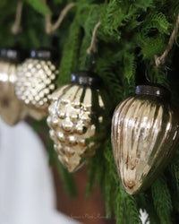 Mercury Glass Acorn Garland Gold