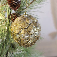 Gold Glitter Pinecone Ornament