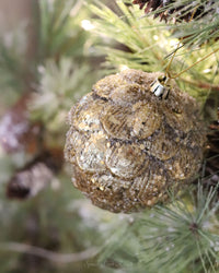 Gold Glitter Pinecone Ornament