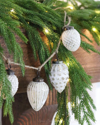 Mercury Glass Acorn Garland Whitewashed