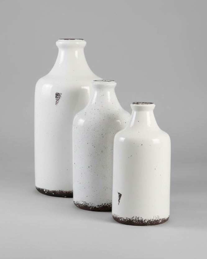 Aged White Ceramic Jug