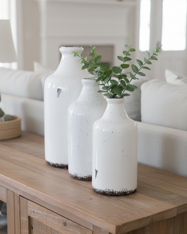 Aged White Ceramic Jug
