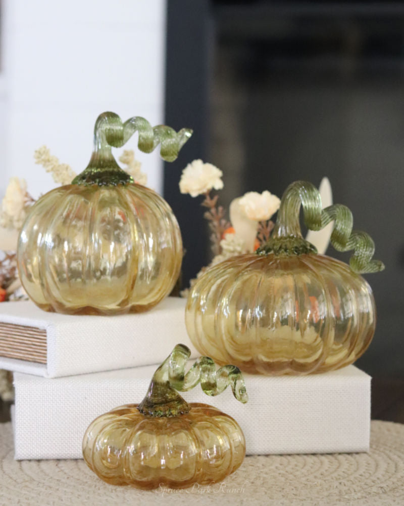 Amber Glass Translucent Pumpkin