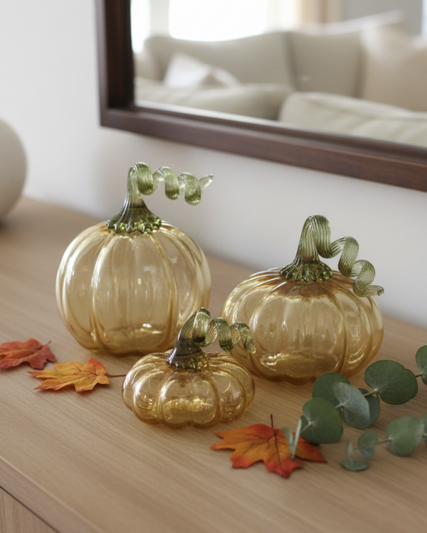 Amber Glass Translucent Pumpkin