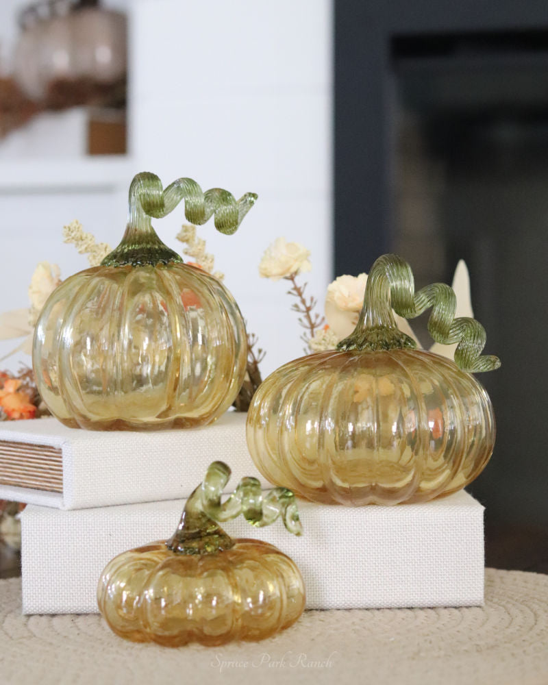 Amber Glass Translucent Pumpkin
