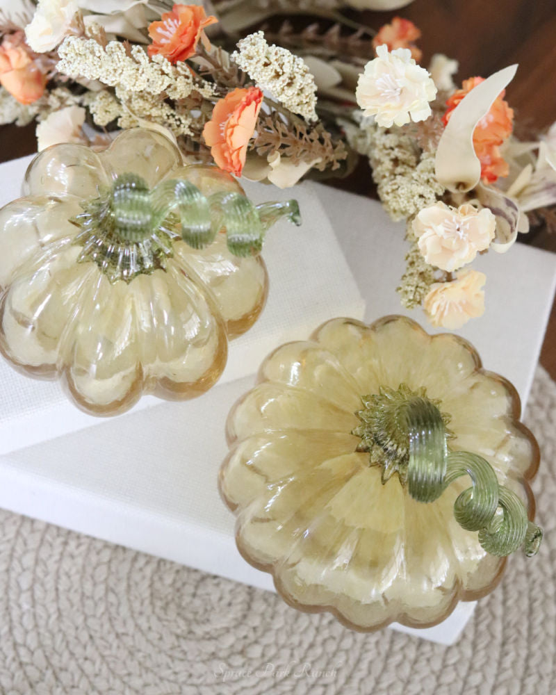 Amber Glass Translucent Pumpkin