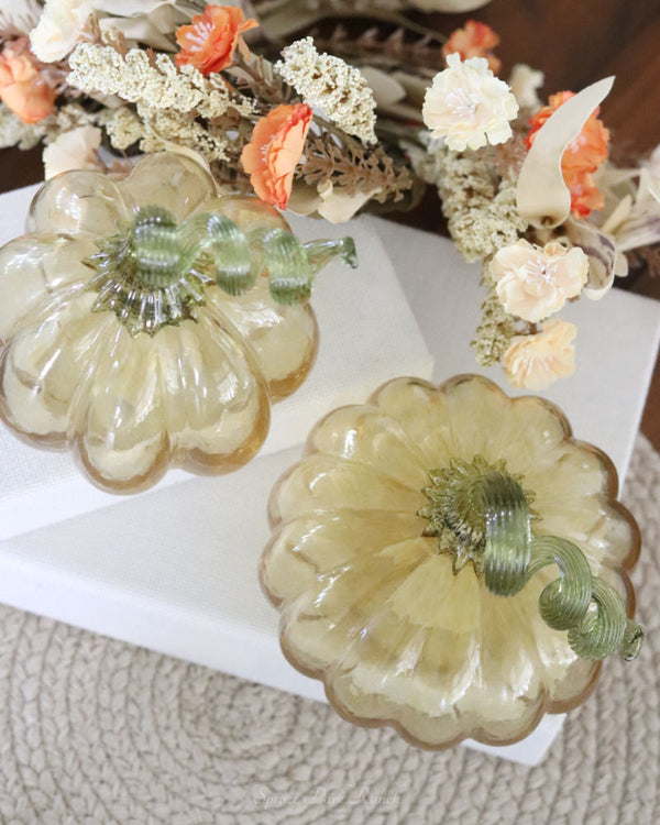 Amber Glass Translucent Pumpkin