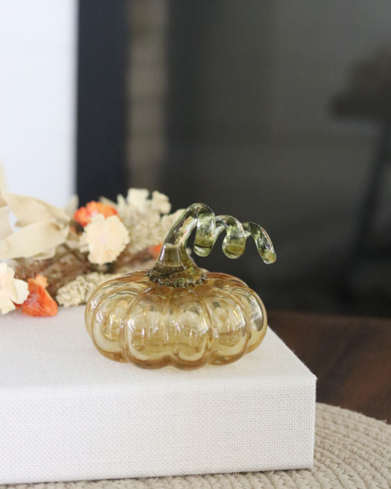 Amber Glass Translucent Pumpkin