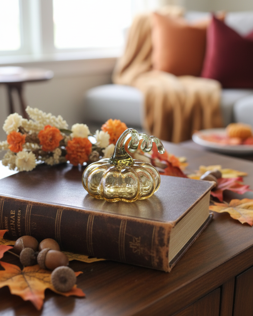Amber Glass Translucent Pumpkin