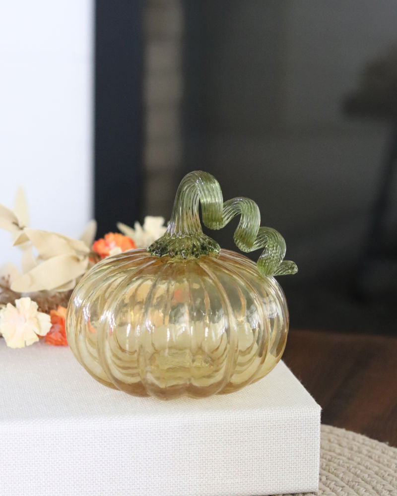 Amber Glass Translucent Pumpkin