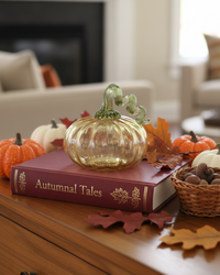 Amber Glass Translucent Pumpkin