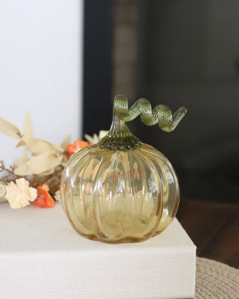 Amber Glass Translucent Pumpkin