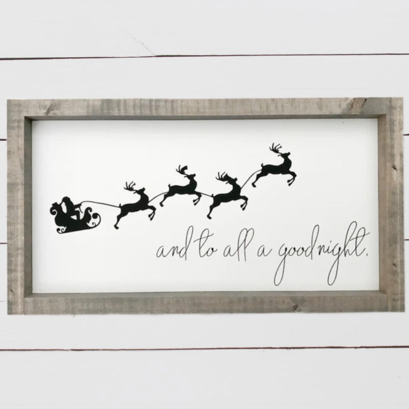 And To All A Good Night Wood Sign Large Grey