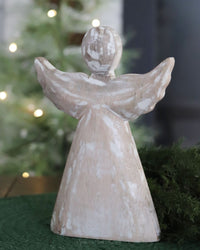 Rustic Whitewashed Wooden Angel