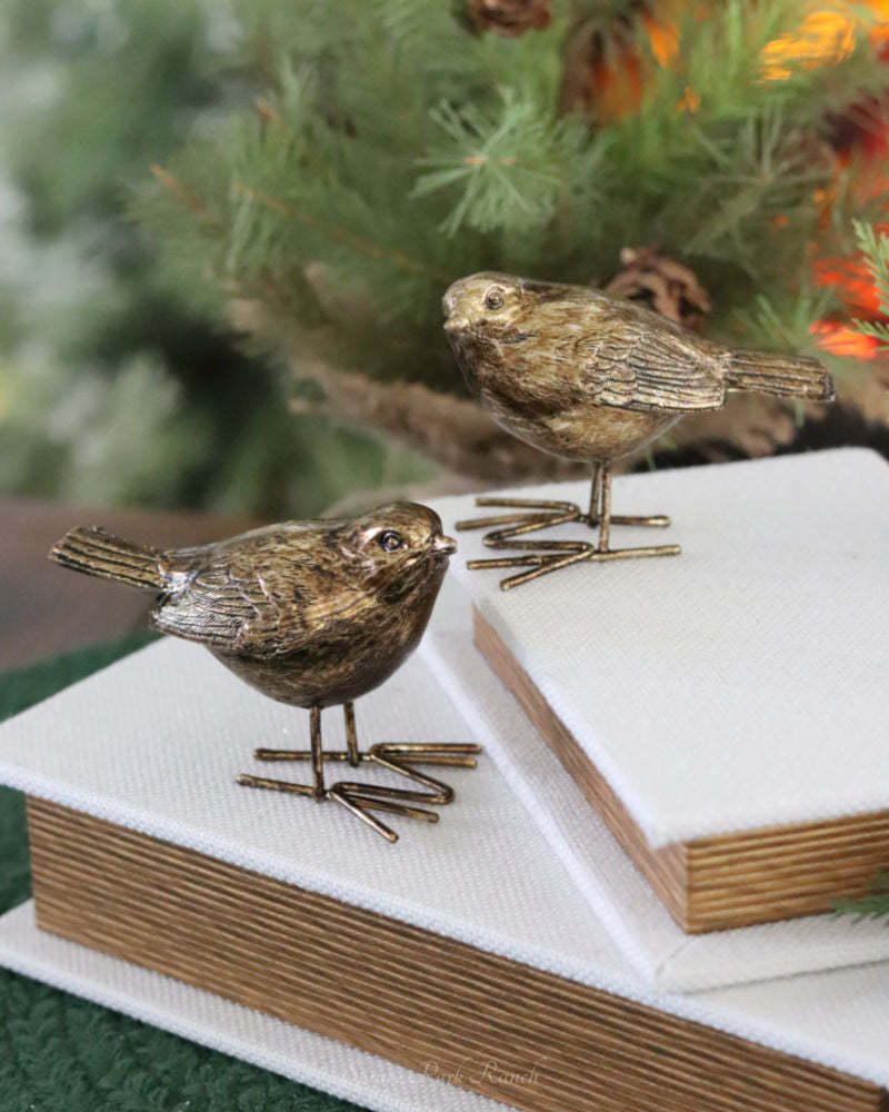 Antique Gold Resin Bird