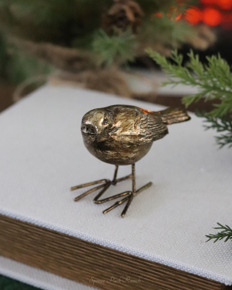 Antique Gold Resin Bird