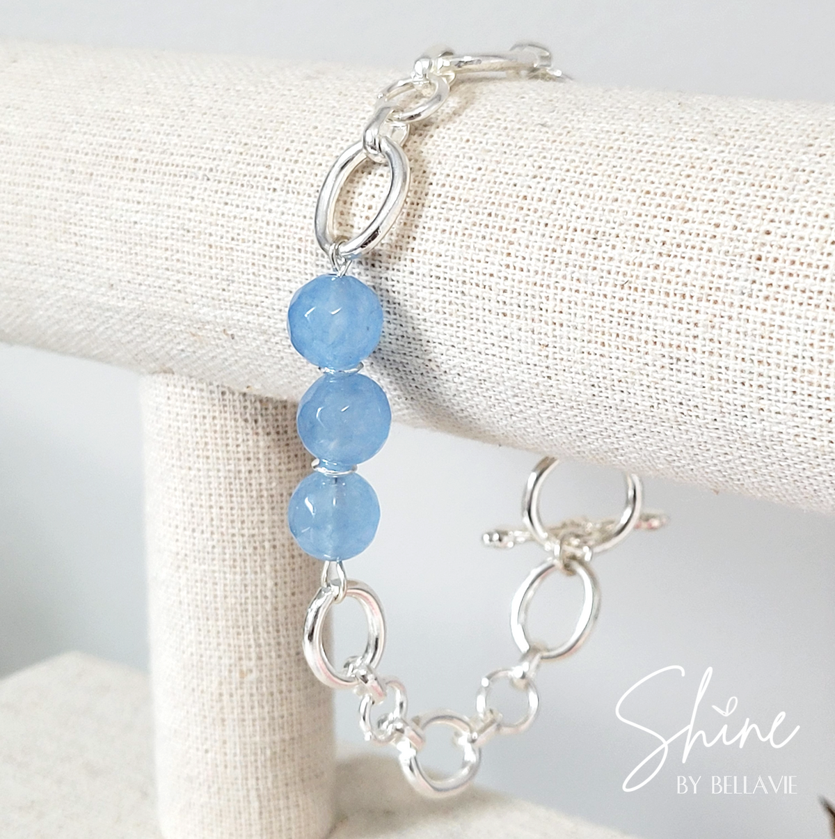 Azurra Faceted Crystal Silver Bracelet