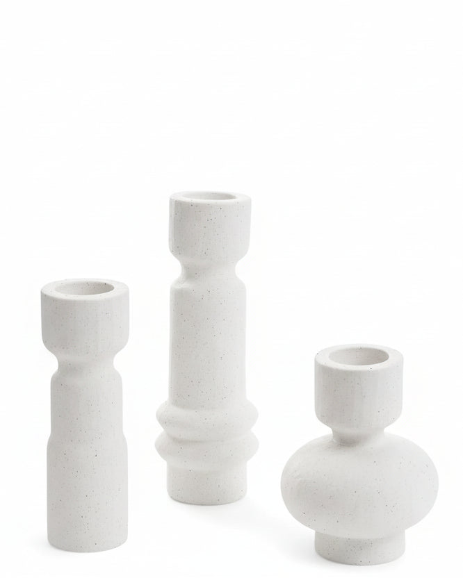 Ceramic Chalk White Candle Holder