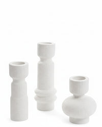 Ceramic Chalk White Candle Holder