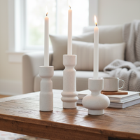 Ceramic Chalk White Candle Holder