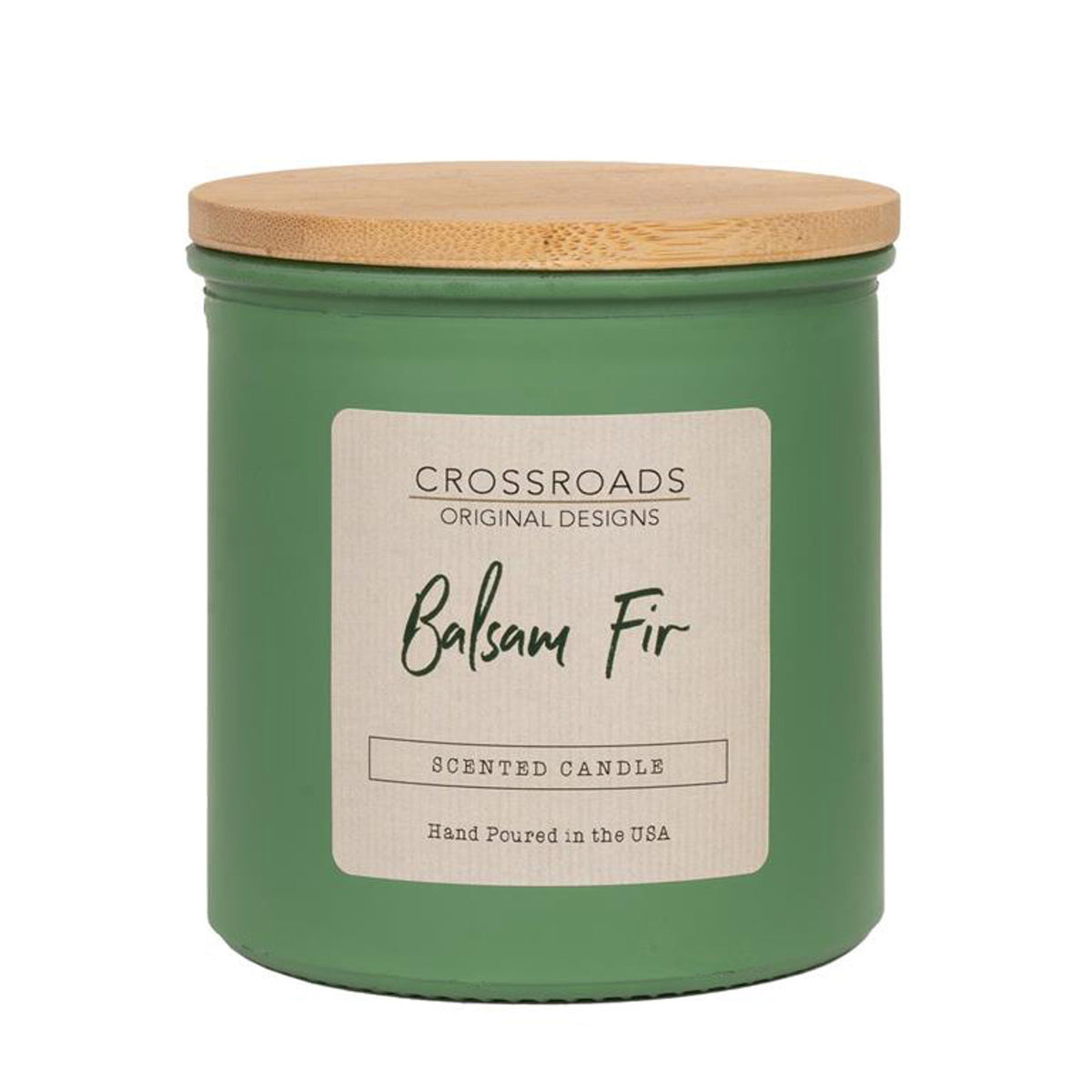 Crossroads Balsam Fir Coloured Glass Jar Candle 14oz