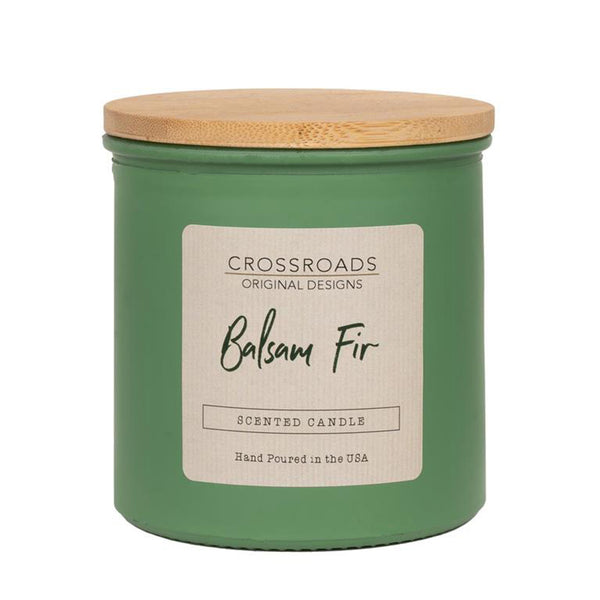 Crossroads Balsam Fir Coloured Glass Jar Candle 14oz