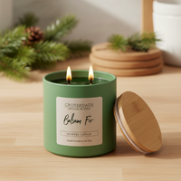 Crossroads Balsam Fir Coloured Glass Jar Candle 14oz