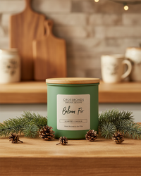 Crossroads Balsam Fir Coloured Glass Jar Candle 14oz