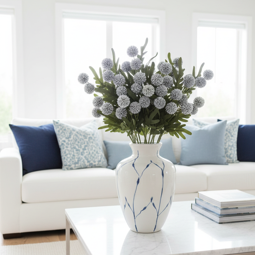 Flitter Poms Bush Blue 29"L