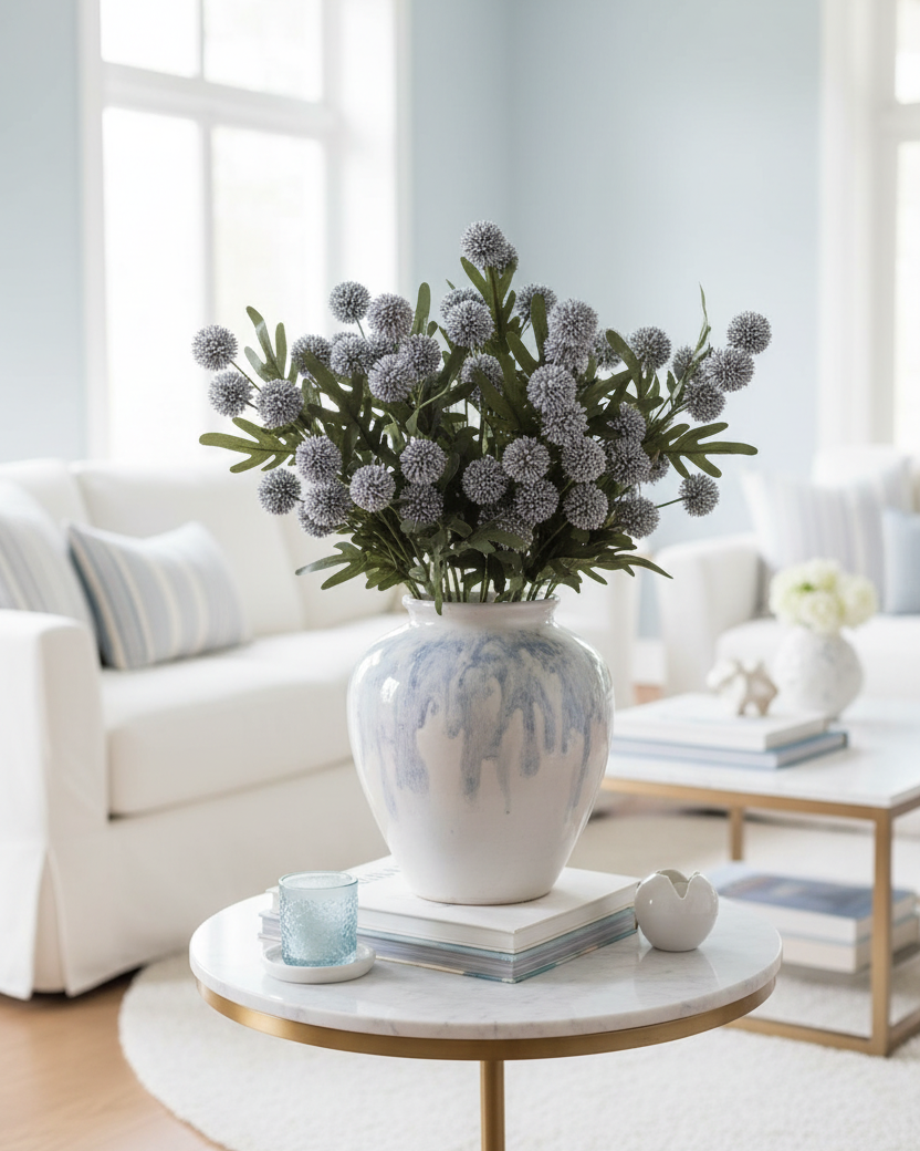 Flitter Poms Bush Blue 29"L