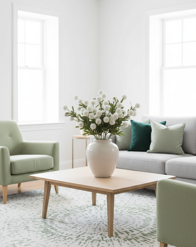 Flitter Poms Bush Cream 29"L