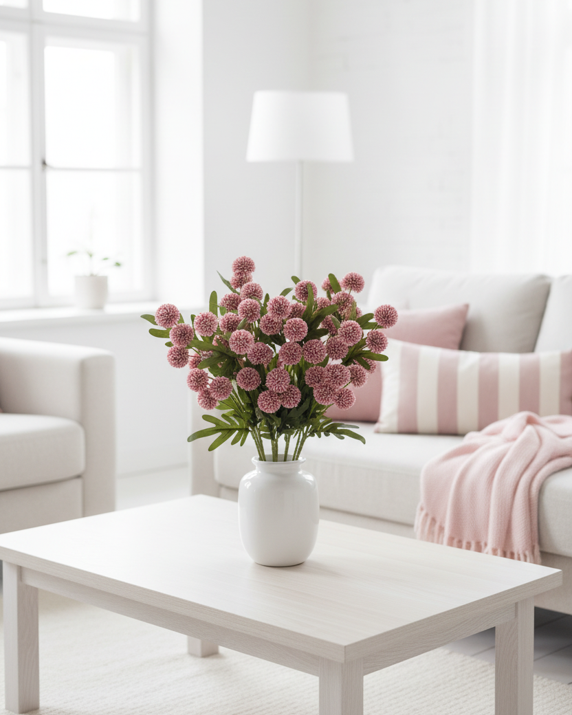 Flitter Poms Bush Rose 29"L