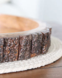 Rounded Bark Edge Wood Tray