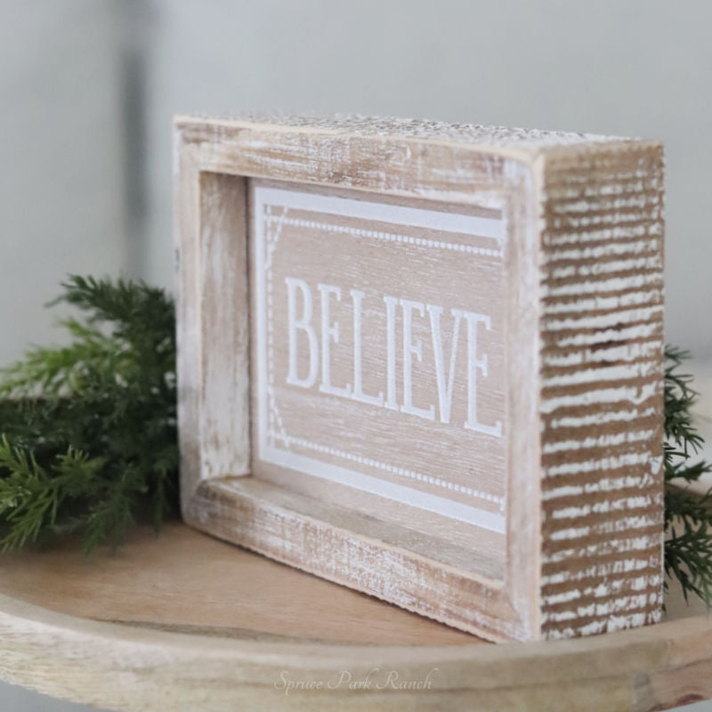 Reversible Believe and Be You Wood Sign