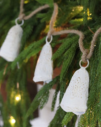 Balsam Bell and Jute Rope Garland White